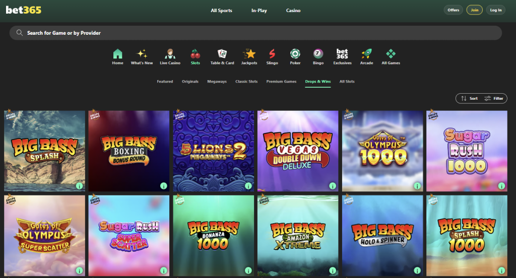 Unique titles at bet365 Games