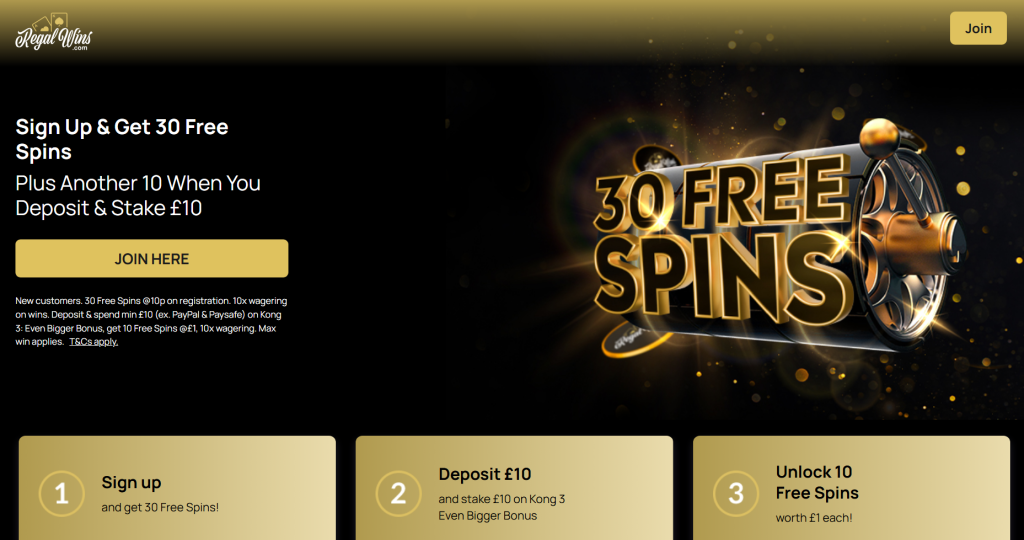 Regal Wins No Deposit Offer UK