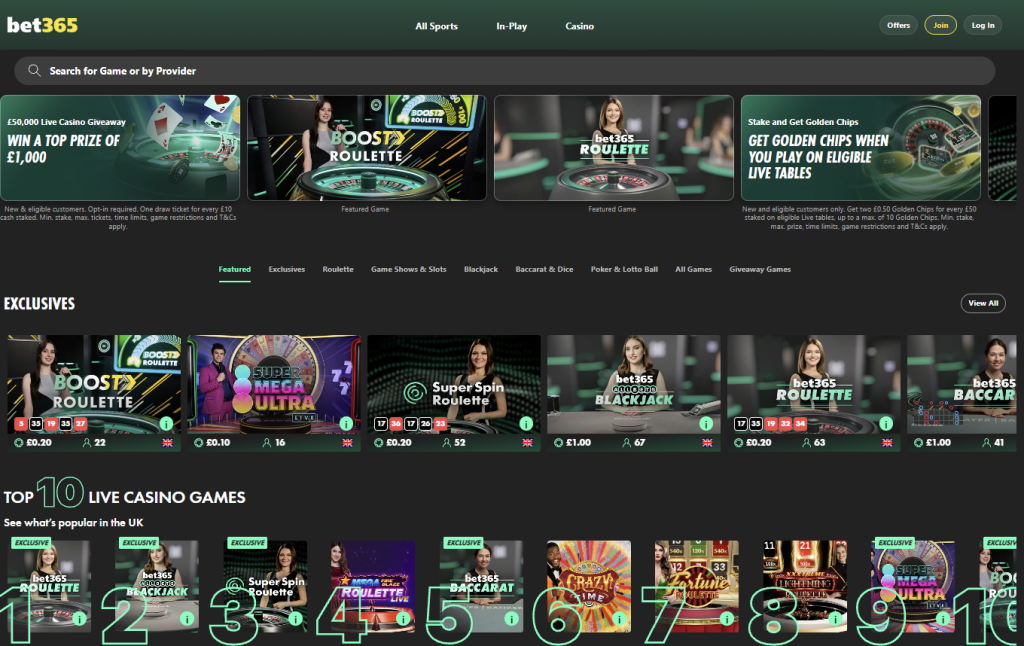 bet365 Live Games