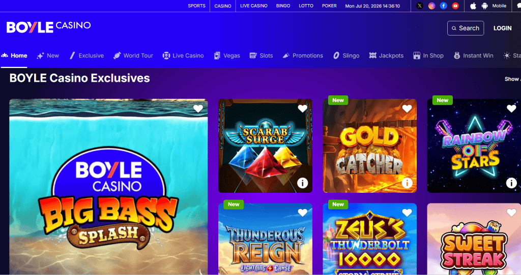 Boyle Casino Games Selection