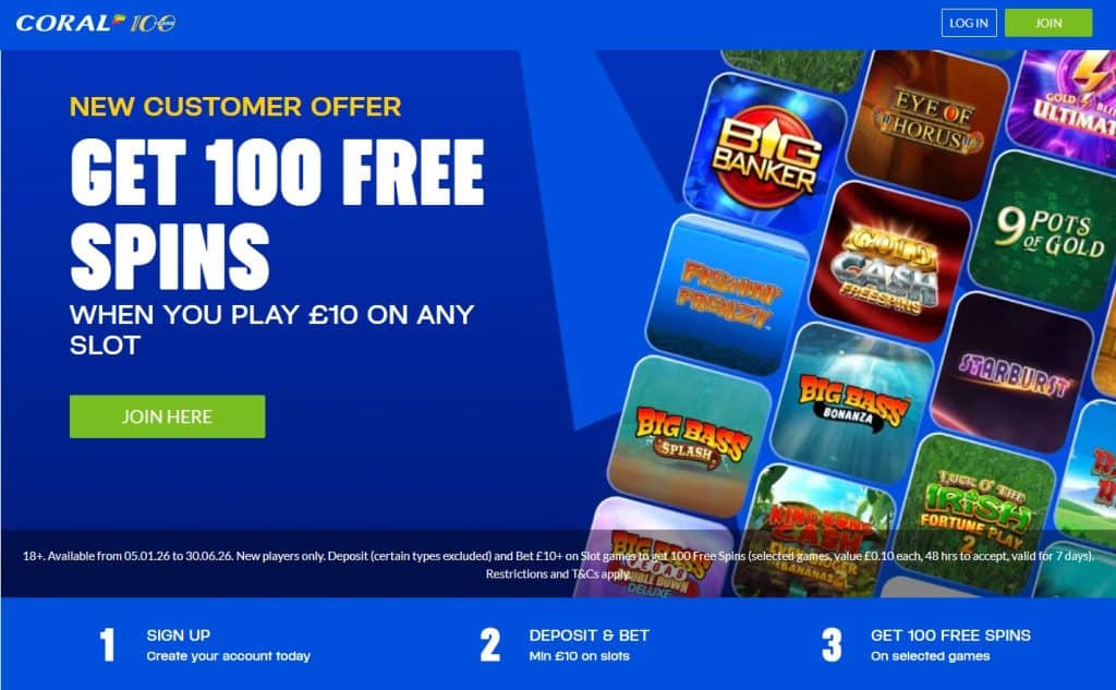 Coral Casino Welcome Bonus UK