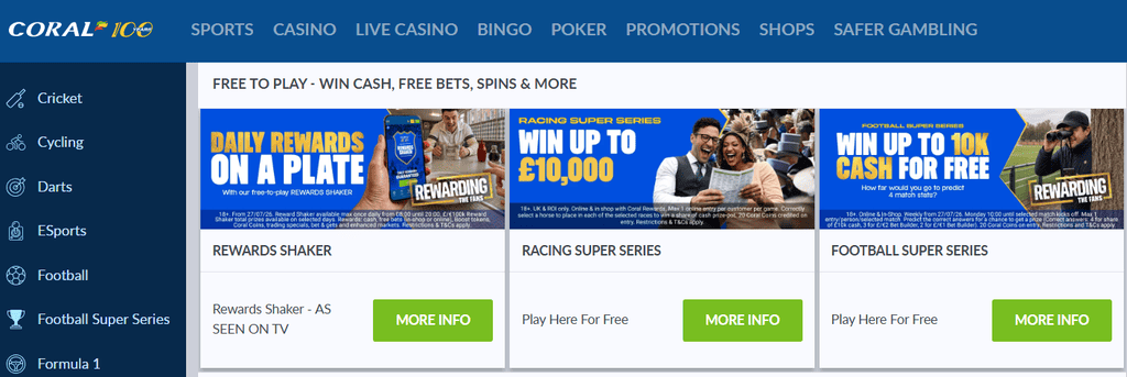 Coral Sports Betting Offers