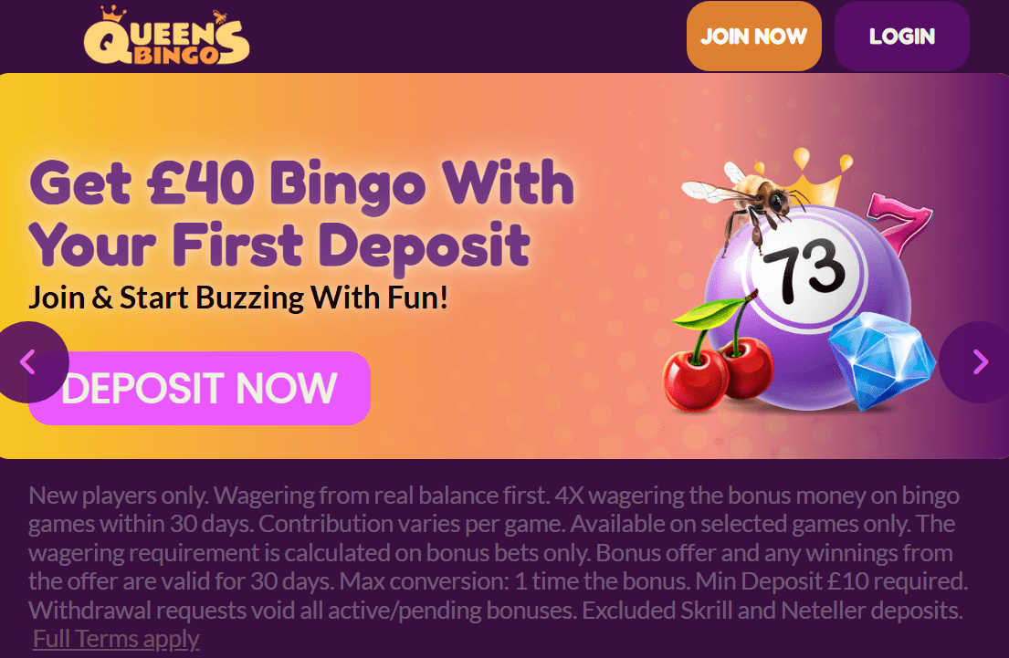 Queen's bINGO promo code and offer