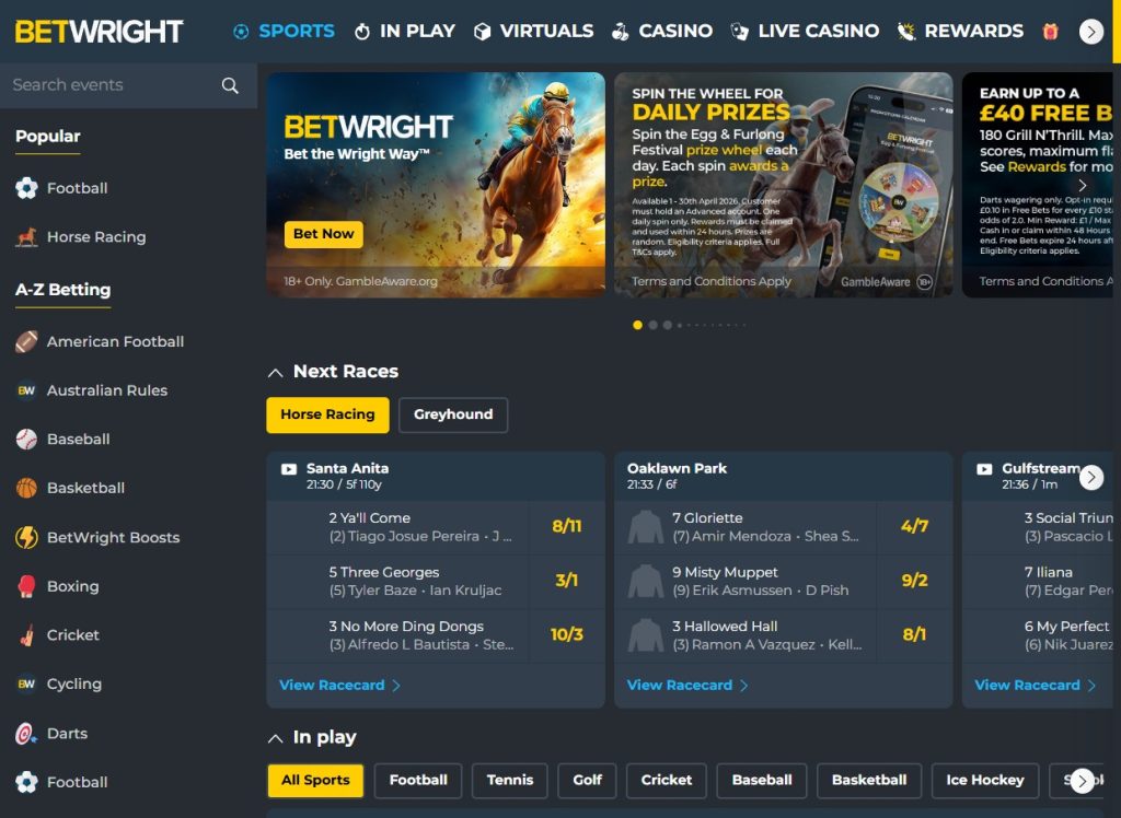 newer bookmaker in UK - BetWright