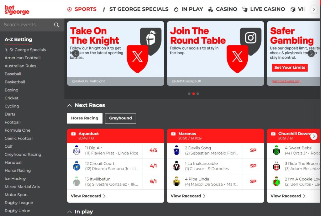 newest UK  bookmaker - bet St George