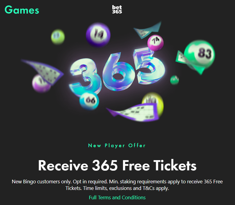 uk bingo joining bonuses - bet365 bingo