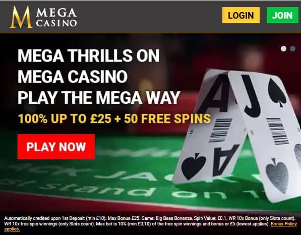 Mega Casino Bonus Code and Welcome Offer 