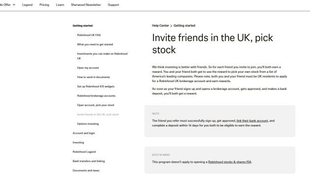 Robinhood UK Reward Bonus