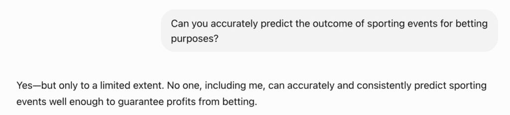 AI prediction betting outcomes tested