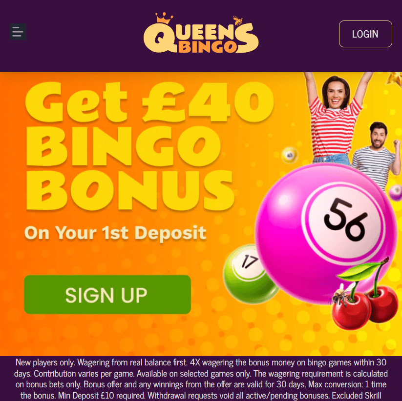 Claim Queens Bingo Welcome Bonus