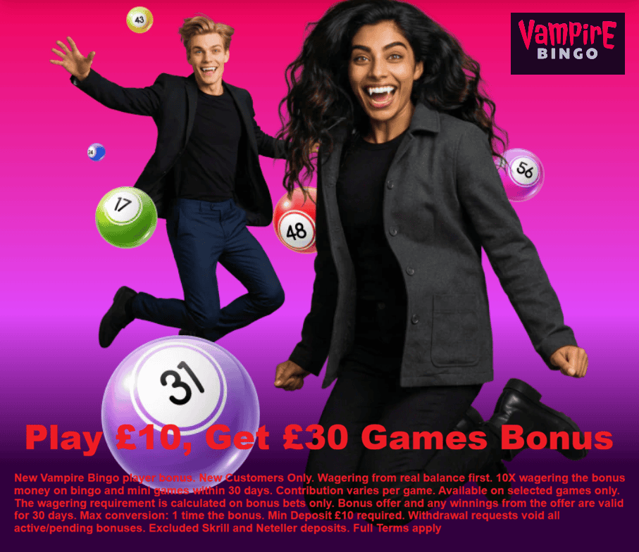 Vampire Bingo New Player Bonus