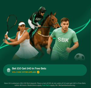 SBK new welcome free bet bonus