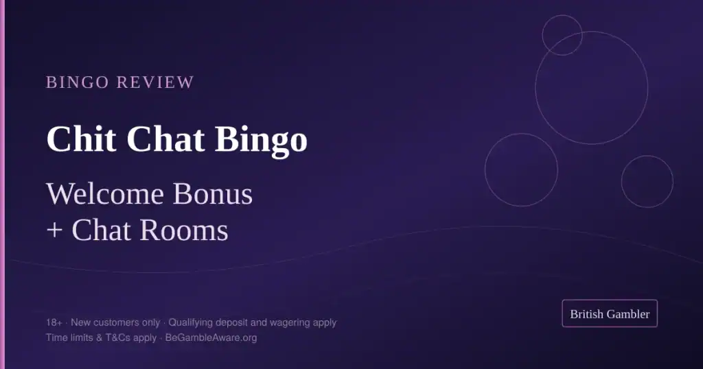 British Gambler bingo review card for Chit Chat Bingo: welcome bonus and chat rooms for UK players