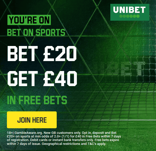Unibet free bet bonus